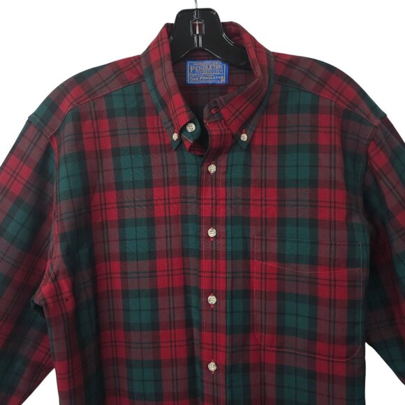 Sir Pendleton Tartan Plaid Shirt READ Mens M Vintage 70s Virgin Wool USA Made - Picture 13 of 16